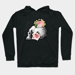 Skull and Pink Roses Hoodie